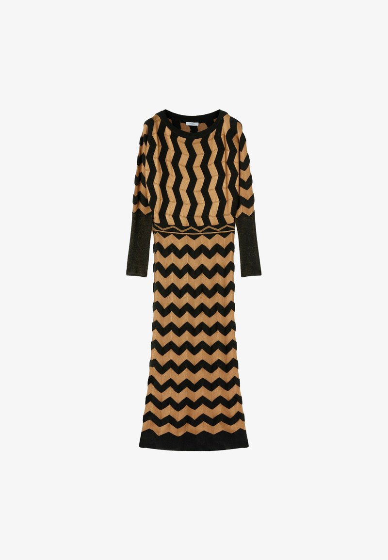 Motivi LUNGO CON CHEVRON - Jumper dress - marrone/brown - Zalando Motivi LUNGO CON CHEVRON - Jumper dress - marrone/brown - Zalando