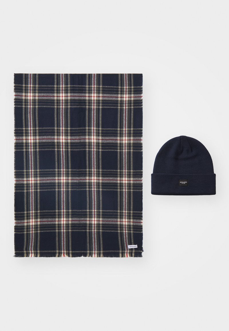 Jack & Jones GIFTBOX UNISEX SET - Sjal - oxblood red pack:navy blazer beanie