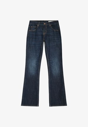 Bershka, LOW-RISE SLIM FIT BOOT-CUT JEANS - JEANS - Jean bootcut - dark blue