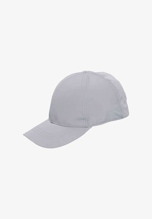 Light gray six-panel baseball cap with curved brim and visible stitching, shown against a white background.