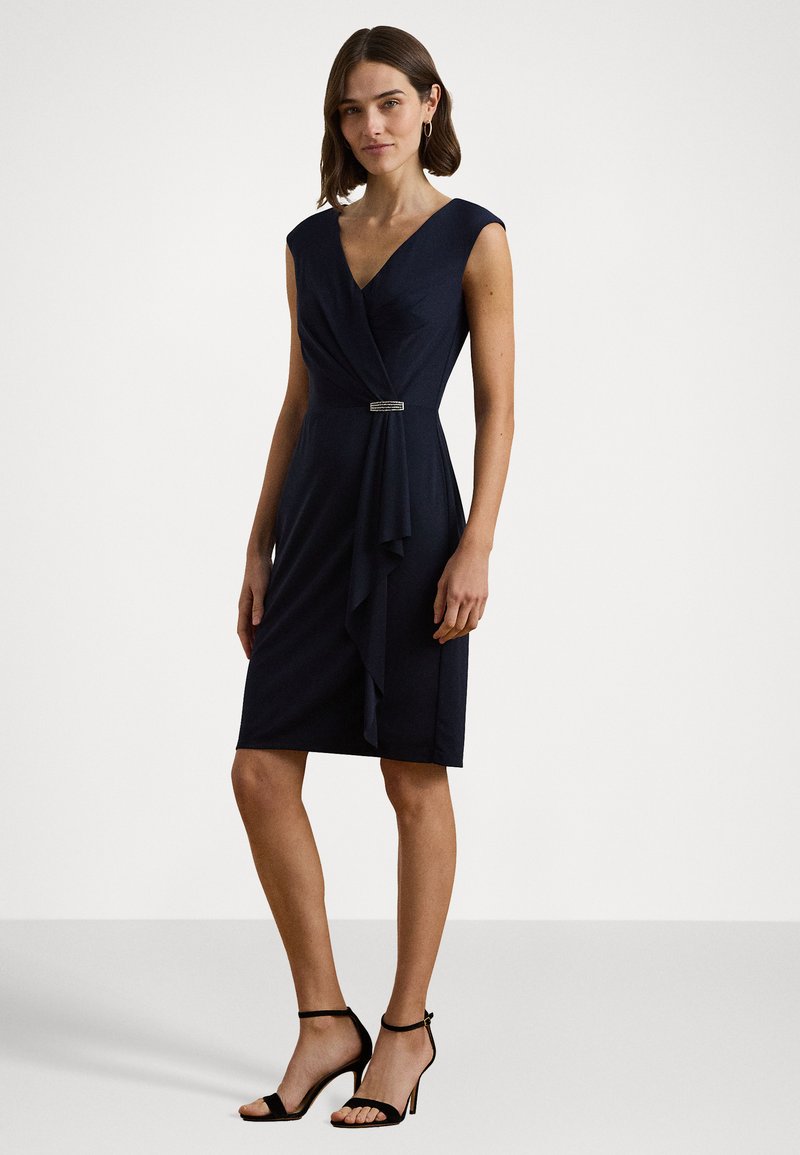 Lauren Ralph Lauren JERSEY CAP SLEEVE COCKTAIL DRESS - Cocktail dress /  Party dress - lighthouse navy/dark blue - Zalando