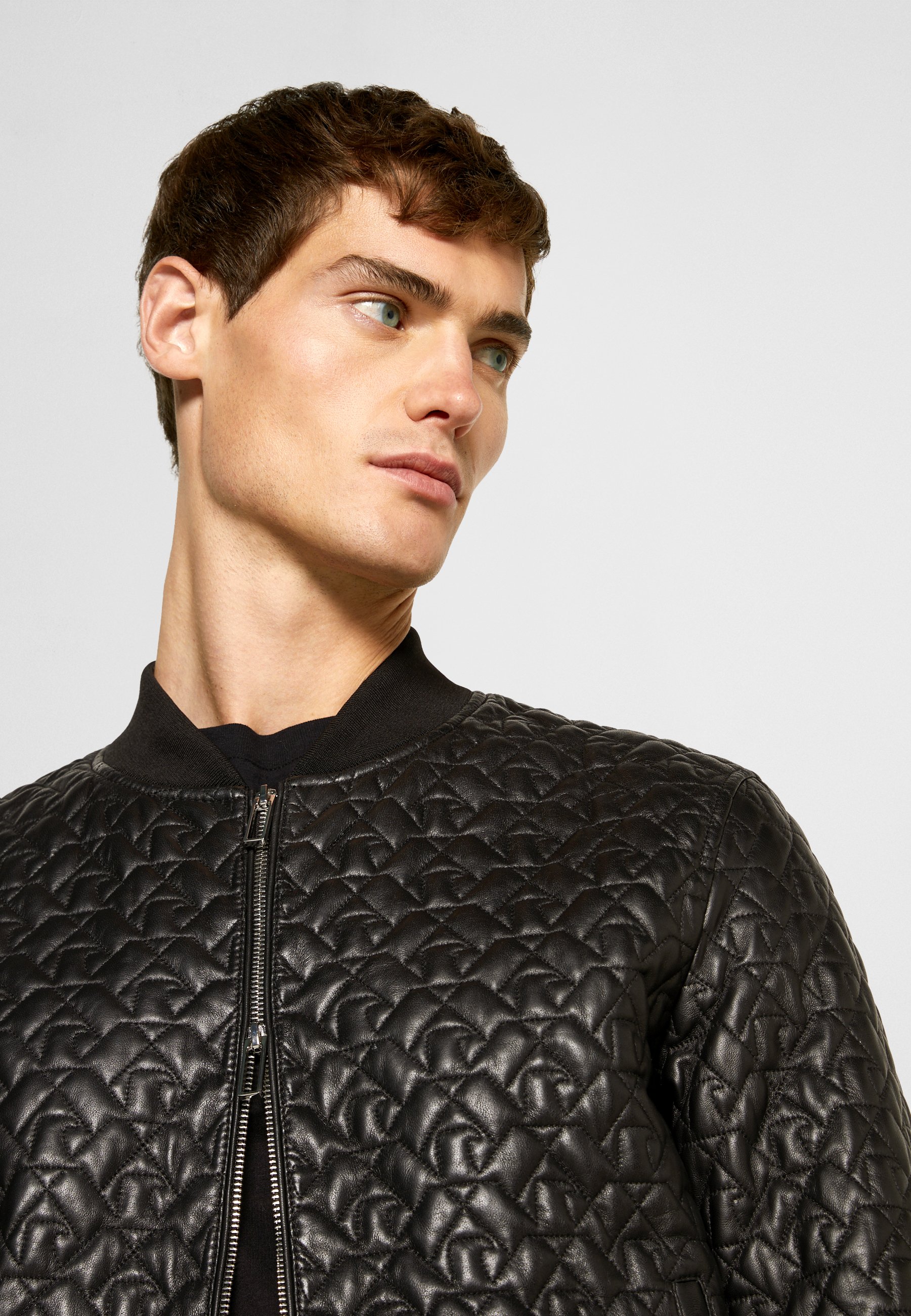 Emporio Armani BLOUSON - Chaqueta de cuero - black/negro - Zalando.es