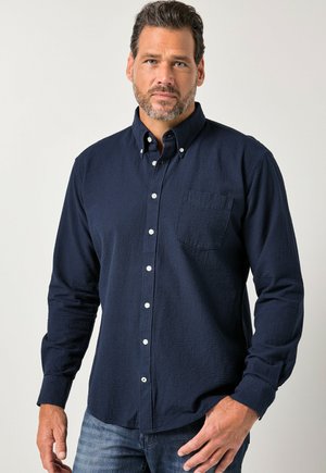 SEERSUCKER  LONG SLEEVE BUTTON-DOWN COLLAR MODERN FIT  - Vapaa-ajan kauluspaita - navy blue