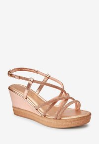 Next FOREVER COMFORT TUBULAR BLING ASYMMETRIC - Sandales à talons hauts - rose gold