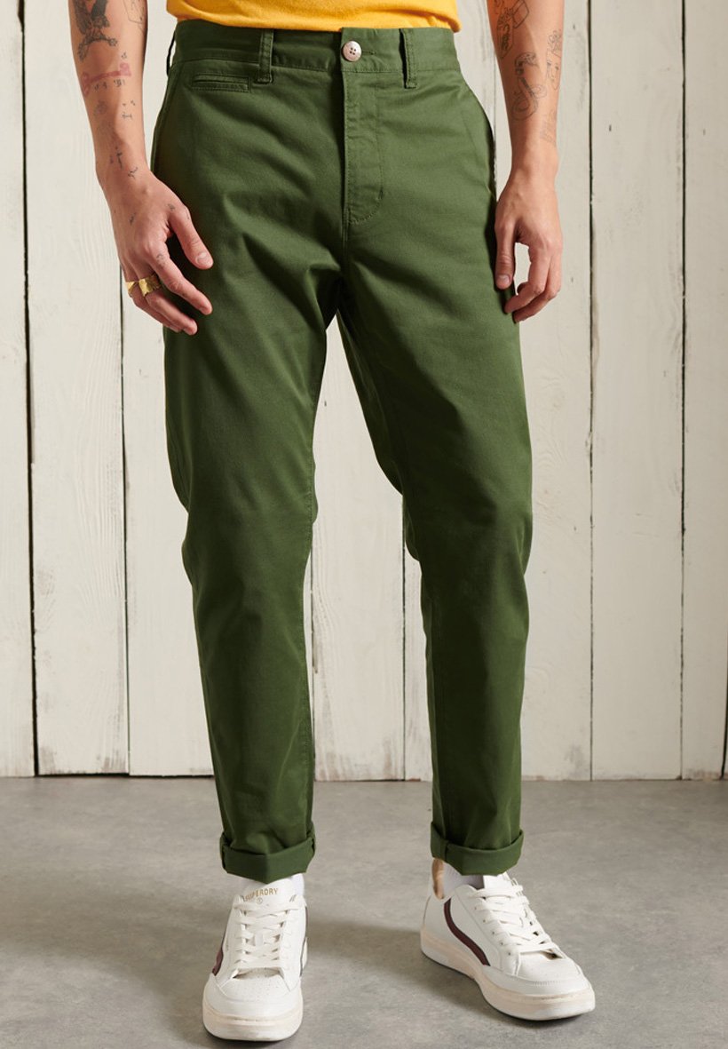 Superdry CORE SLIM - Pantaloni - chive/verde - Zalando.it