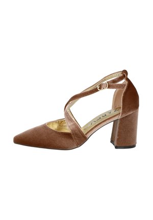 DE CON TIRAS CRUZADAS - Tacones - taupe