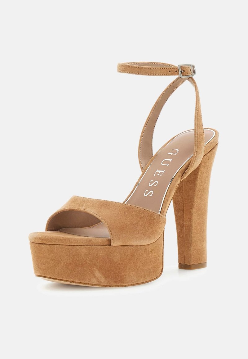 Sandales Guess à Très Hauts Talons En Cuir Marron - Pointure 40, Occasion Très Bon état