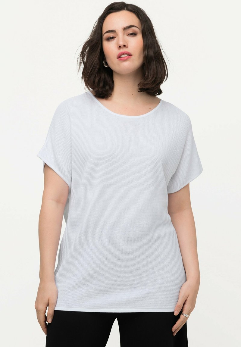Ulla Popken SHORT SLEEVE - Jednoduché tričko - snow white