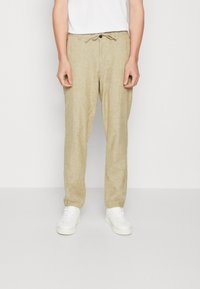 Selected Homme SLH SLIM TAPE BRODY PANT - Trousers - olive branch/oatmeal
