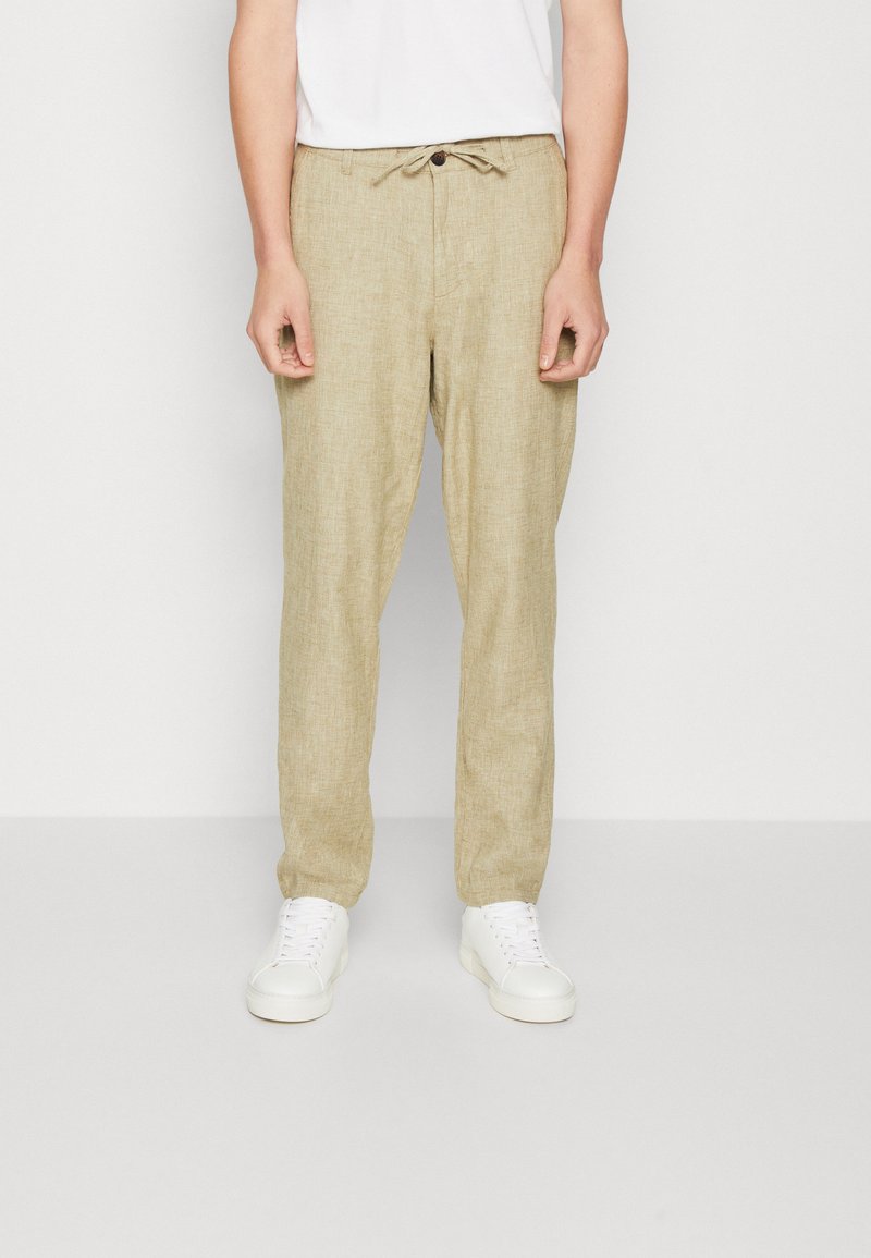 Selected Homme SLH SLIM TAPE BRODY PANT - Trousers - olive branch/oatmeal