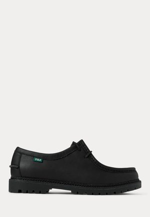 Polo Ralph Lauren, JETT LUG-SOLE LEATHER MOC-TOE SHOE - Csónakcipők - black