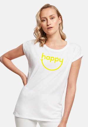 CLASSIC ROLL UP  HAPPYSMI - Print T-shirt - white