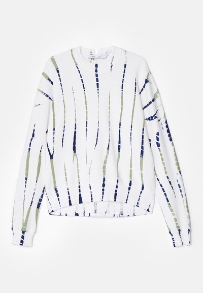Proenza Schouler White Label BLAKE IN STRIPE - Bluză de molton - white/navy/olive
