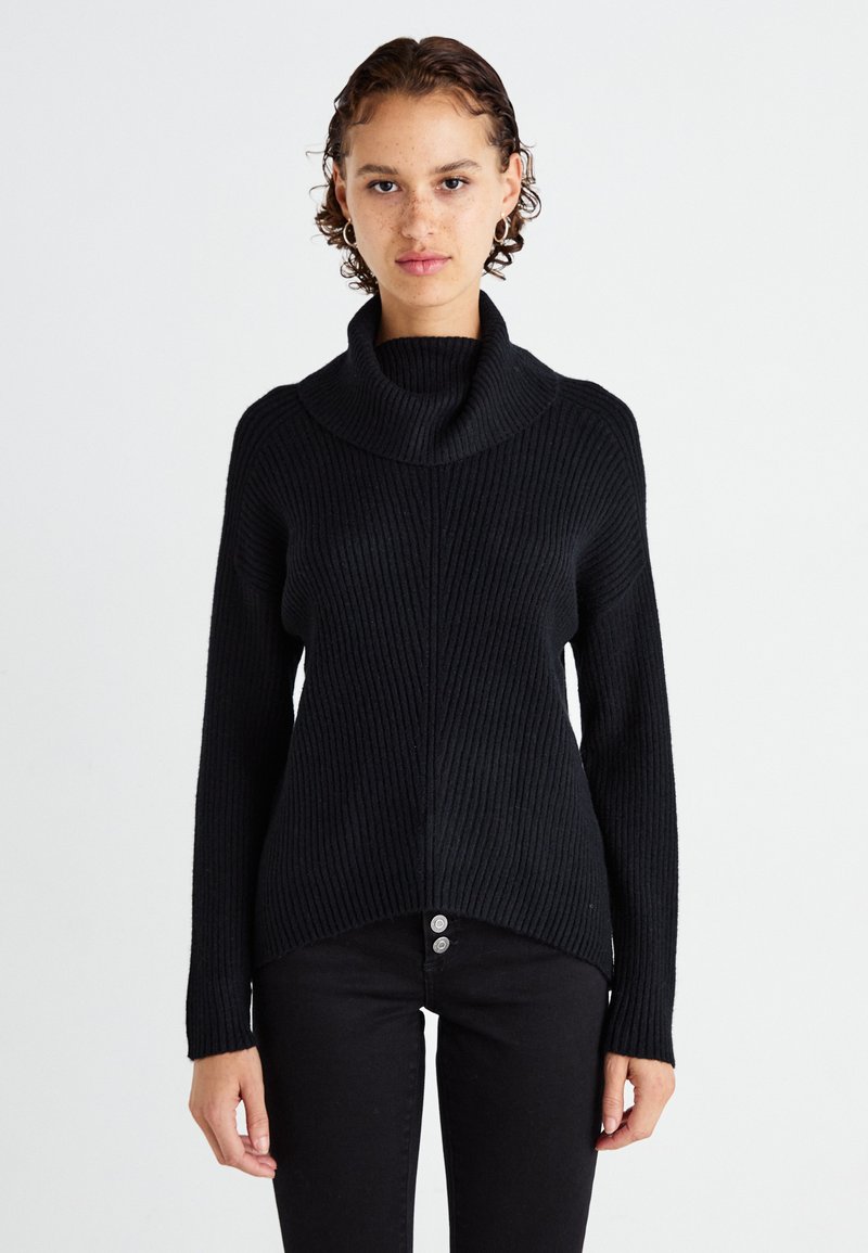 ONLY ONLKATIA SADDLE ROLL NECK - Maglione - black
