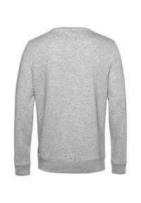 Grijze sweatshirt met een ronde halslijn, lange mouwen, ribbelboorden en een ribbelzoom. Gemaakt van een zachte, geweven stof met een gladde textuur.