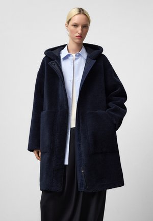 SHEARLING WITH HOOD - Kurzmantel - navy blue