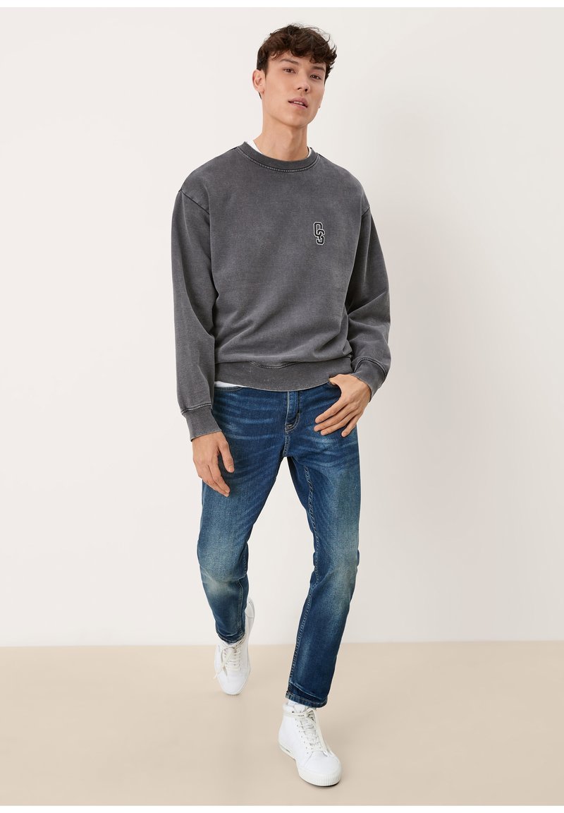 Herren Kapuzenpullover | QS by s.Oliver MIT WASCHUNG Sweatshirt black grey/anthrazit - WF79690 Herren Kapuzenpullover | QS by s.Oliver MIT WASCHUNG Sweatshirt black grey/anthrazit - WF79690