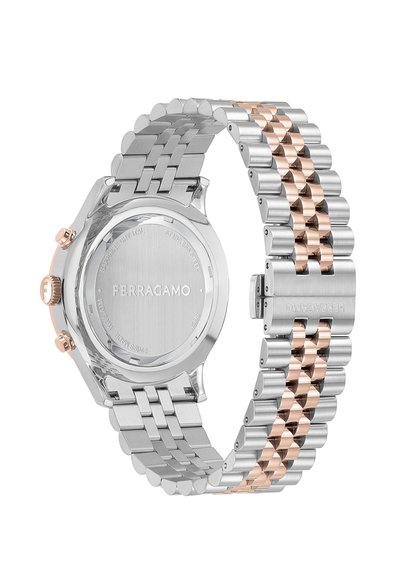 FERRAGAMO DUO - Cronografo - silver-tone  rose gold