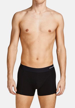 Schwarze Boxershorts aus weichstem Material, mit elastischem Taillenbund und Logo, sowie einem körpernahen Schnitt, der mittlere Abdeckung bietet.