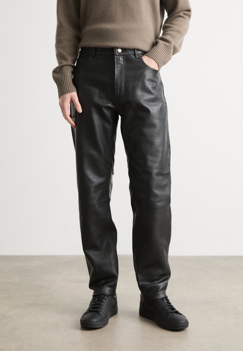 Les Deux RYDER PANTS - Δερμάτινο παντελόνι - black