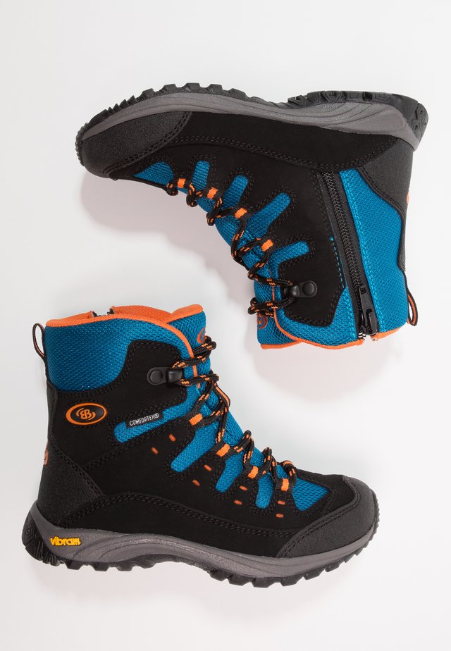 SALADO - Winter boots - schwarz/petrol/orange