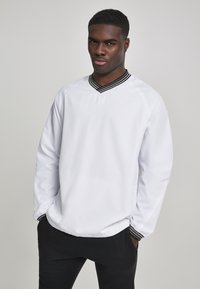 Urban Classics - RIB STOP V-NECK PULL OVER - Sweatshirt - white/grey Miniaturebillede 1