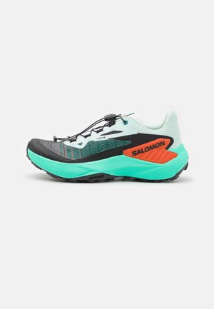 Salomon GENESIS  - Trail running shoes - bay/electric green/cherry tomato