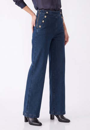 Anna Field by Zalando, HIGH WAIST WIDE  - Дънки с широк крачол - dark blue