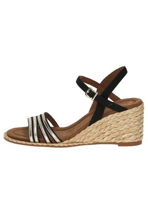 Sandalen met sleehak - black gold