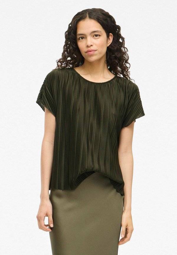 MIT ANGESCHNITTENEN ÄRMELN TAHLIA RUNDHALS - Bluse - deep depths