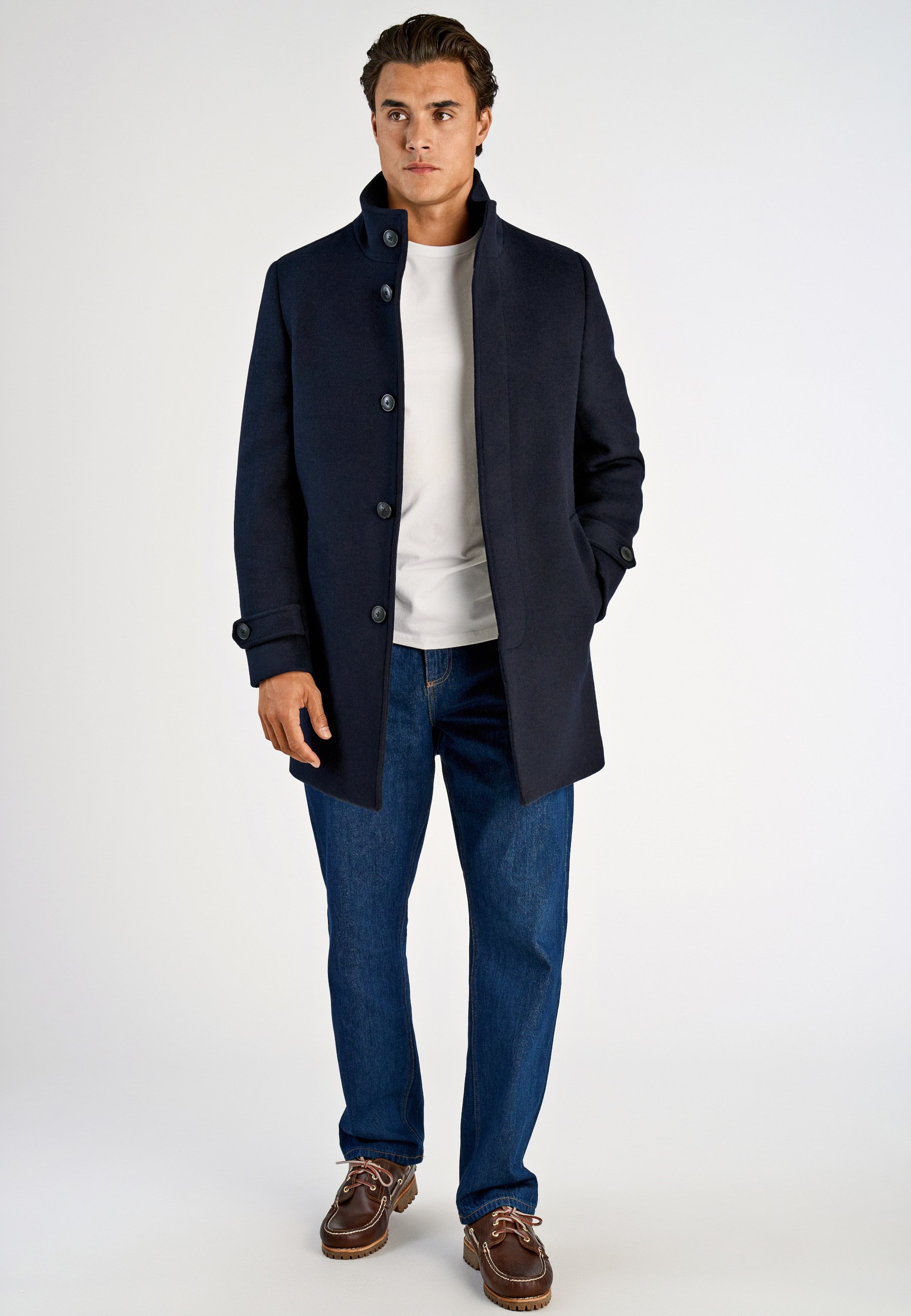 Junk De Luxe NECK - Classic coat - navy/dark blue - Zalando