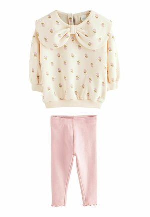 FLORAL SET - Legingi - cream