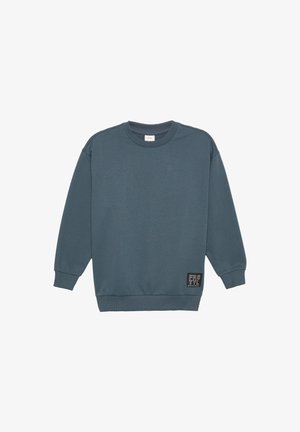 MIT BÜNDCHEN UND LOGO-PATCH - Športni pulover - schiefergrau