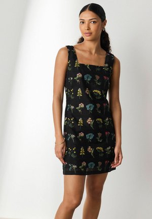 Next, REGULAR FIT - N. PREMIUM FLORAL EMBROIDERED MINI SHIFT DRESS . - Freizeitkleid - black