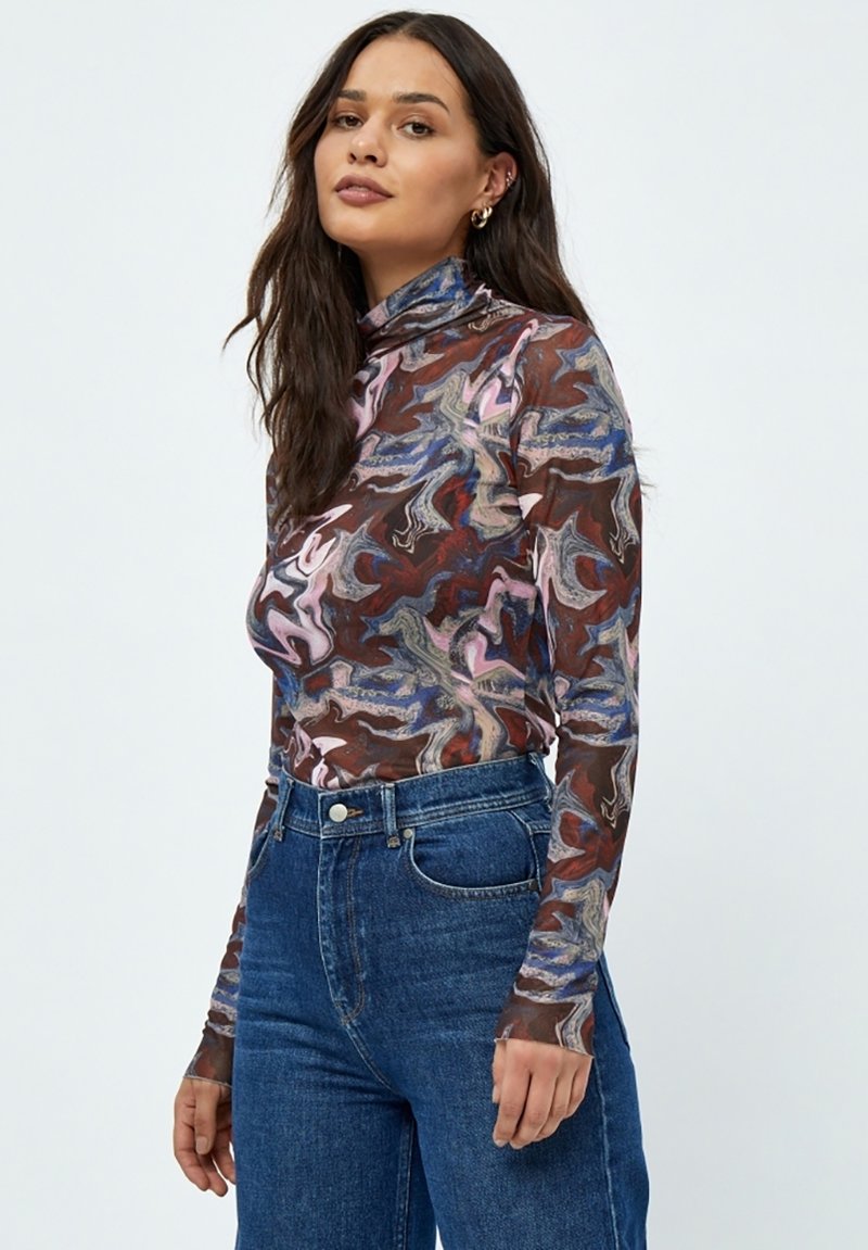 Minus MIDIVIA TURTLENECK 1 - Langærmet T-shirt - royal blue swirl print