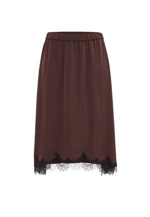 WE Fashion, WE FASHION CURVE - Gonna a pieghe - dark brown