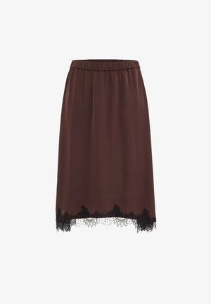 WE Fashion, WE FASHION CURVE - Faltenrock - dark brown