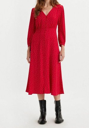 Skjortklänning - mottled red