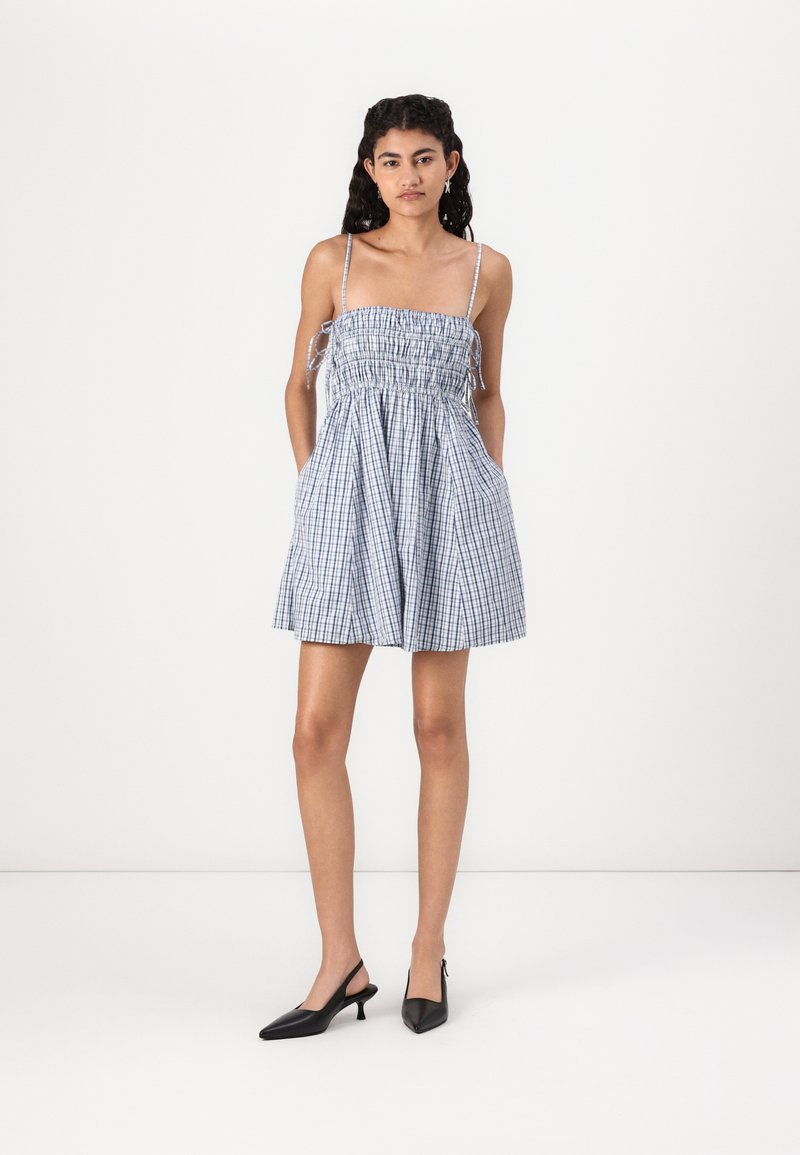 princess polly baby blue dress EZAPINE Women's Puff Long Sleeve Denim Dress Ruffle Mock Neck Tiered Mini Babydoll  Dress Casual Flowy Swing Jean Dresses Navy Blue at Amazon Women's Clothing  store