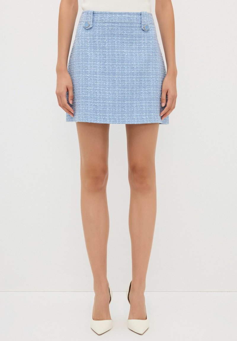 adL TWEED  - A-linjainen hame - blue