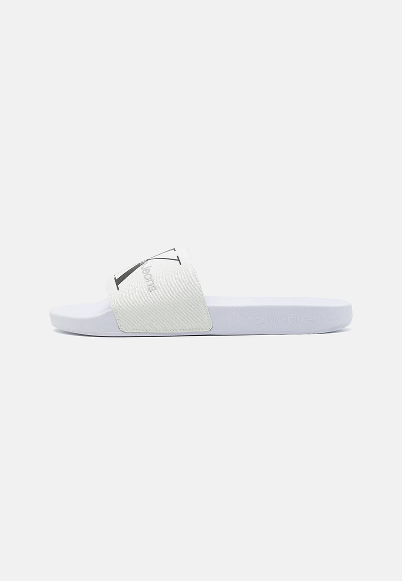 Calvin Klein Jeans SLIDE MONOGRAM - Ciabattine - white