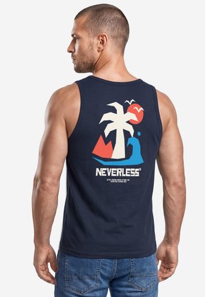 Neverless, TANKTOP HERREN MIT GRAFIK-PRINT - DESIGN BEACH PALM - - Top - navy