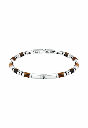 Armband - bruin zilverkleurig