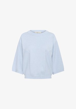 Felpa azzurra chiara con un motivo testurizzato, maniche larghe e scollatura rotonda. Realizzata in un tessuto morbido con una vestibilità rilassata.