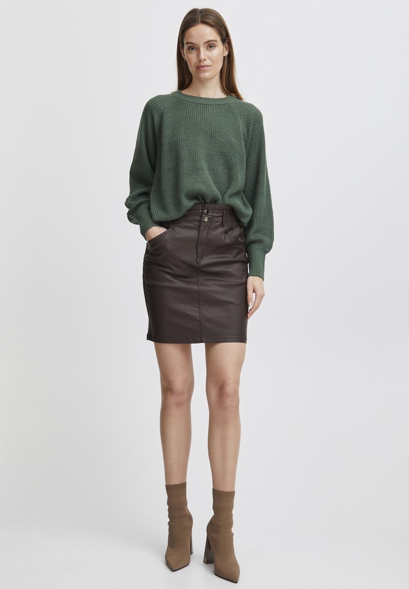 Jupe Crayon House Of Bruar – Taille UK 12, Laine Tweed Marron à Carreaux, Longueur Genou