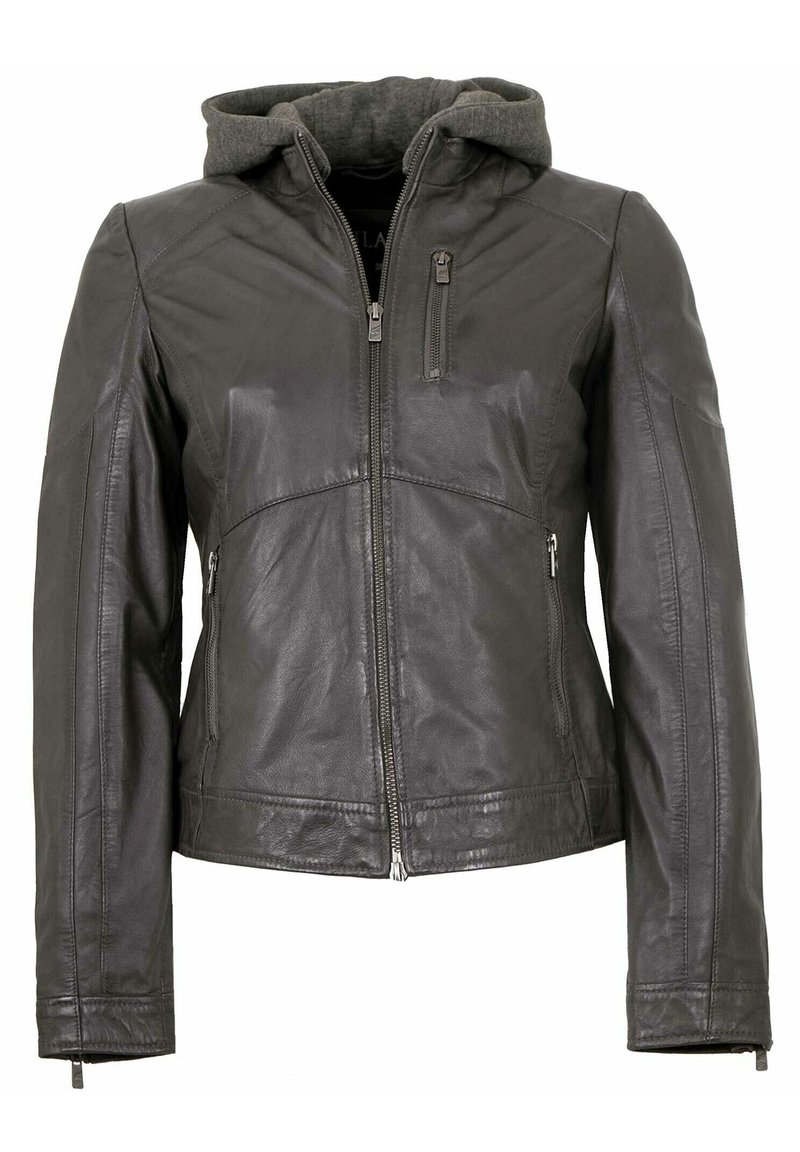 Lederjacken24 FRANCIS - Lederjacke - grau