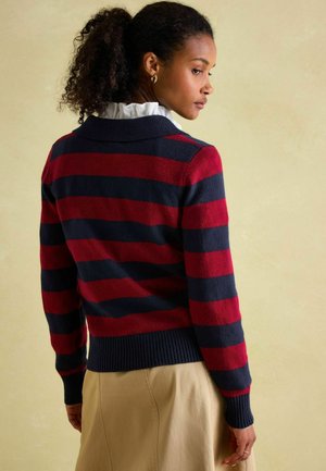 Joules REGULAR FIT - MADDIE V NECK STRIPE WITH COLLAR - Jumper - red navy