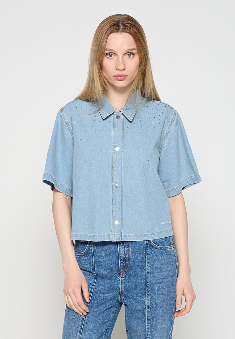 Karl Lagerfeld Overhemdblouse lichtblauw Karl Lagerfeld Overhemdblouse lichtblauw