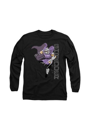 Black long-sleeve shirt with pixel art of a purple-cloaked armored warrior holding a chain weapon and the word "SUPERIOR" vertically beside it.
