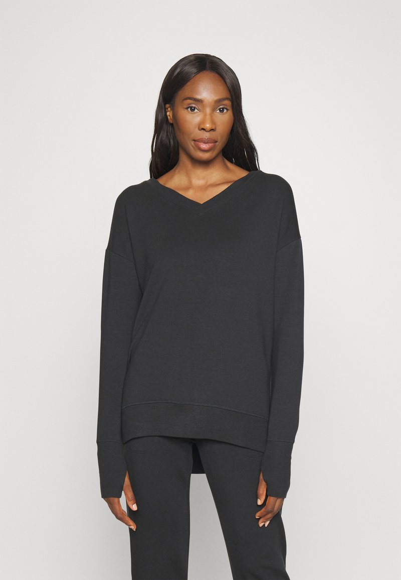 Athleta COASTER LUXE V NECK Sweatshirt black/schwarz Zalando.at